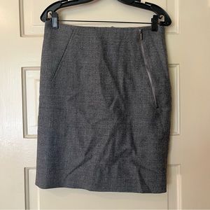 Akris Punto asymmetrical zipper wool skirt